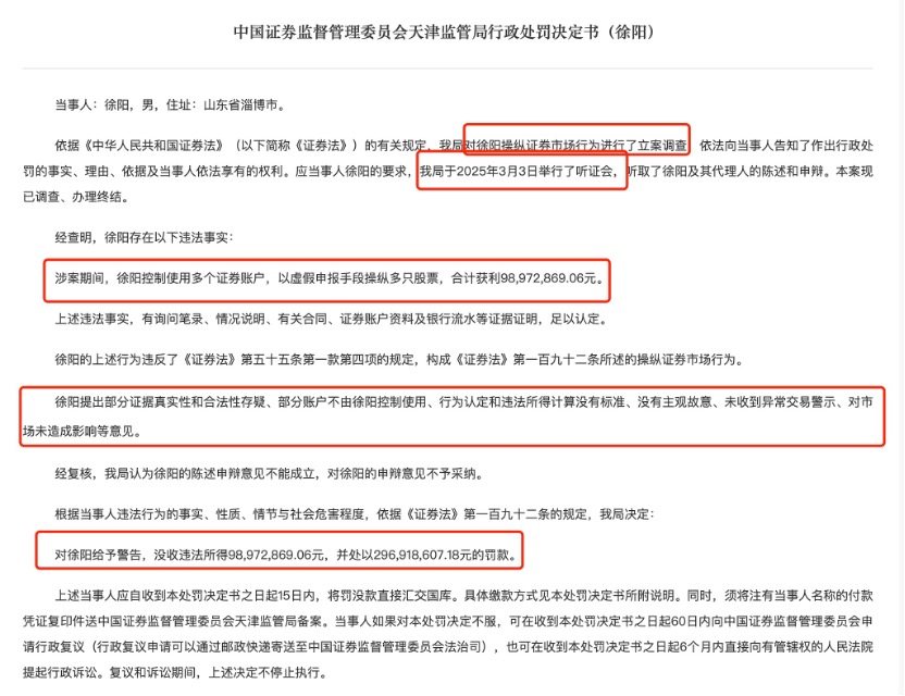 股市操纵者被罚近4亿元-第1张图片-欧意下载
